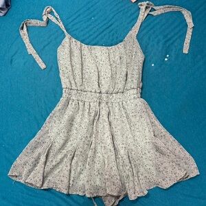 Blue Rain Gray Floral Kids One Piece